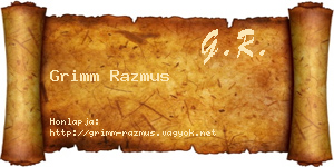 Grimm Razmus névjegykártya